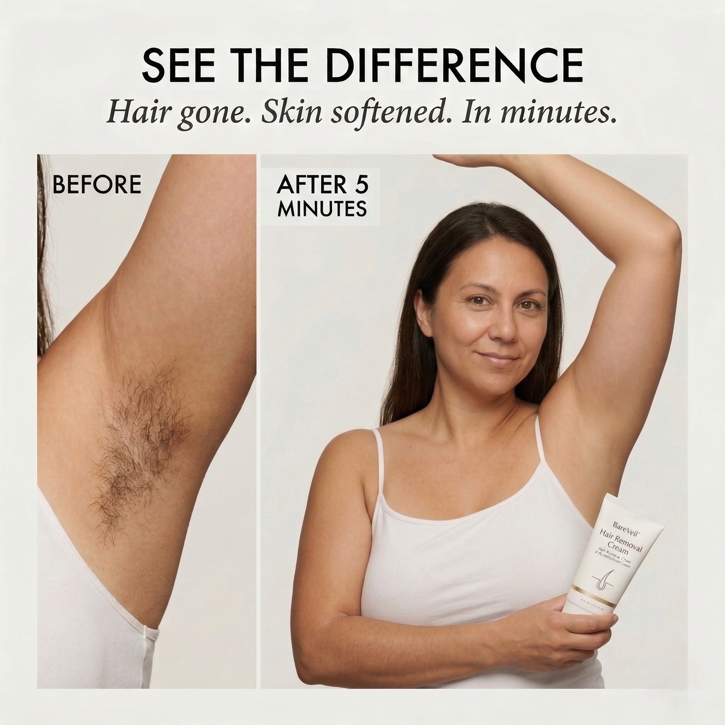 BareVeil™ – Gentle Aromatic Skin-Softening Hair Removal Cream + 1 +1 FREE