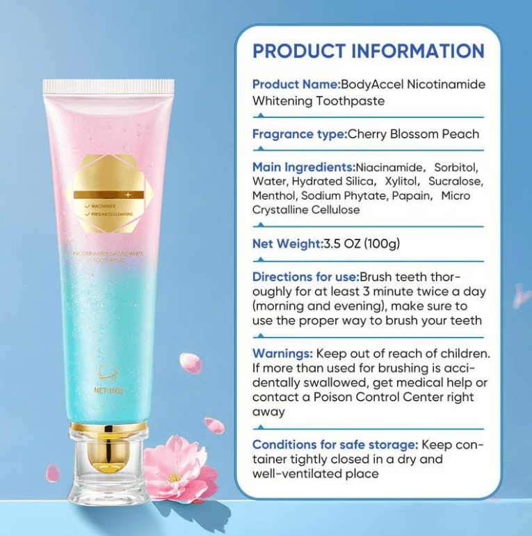 ✨ 🦷 Niacinamide Whitening Toothpaste - For Healthier, Whiter Teeth!